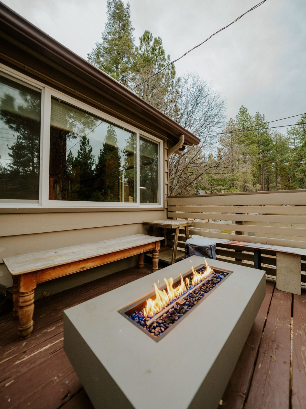 Fire table on the deck